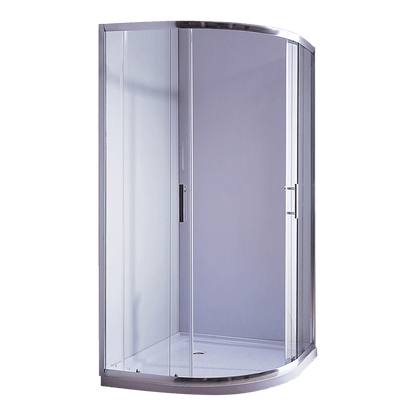 100 x 100cm Rounded Sliding 6mm Curved Shower Screen with Base in Chrome