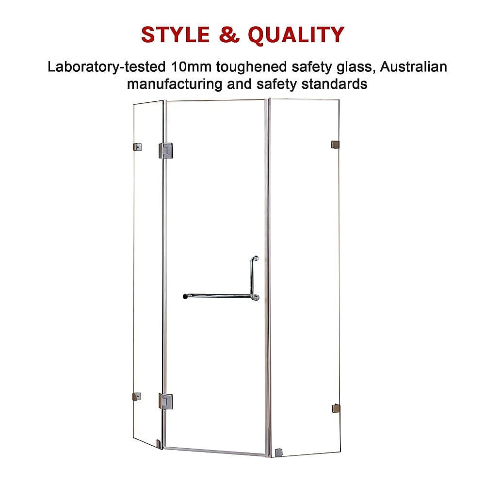 900 x 900mm Frameless 10mm Glass Shower Screen By Della Francesca