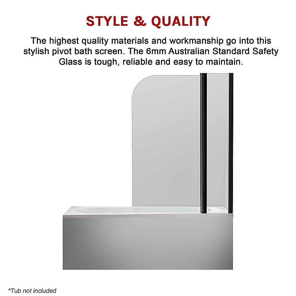180 Degree Pivot Door 6mm Safety Glass Bath Shower Screen 1200x1400mm By Della Francesca
