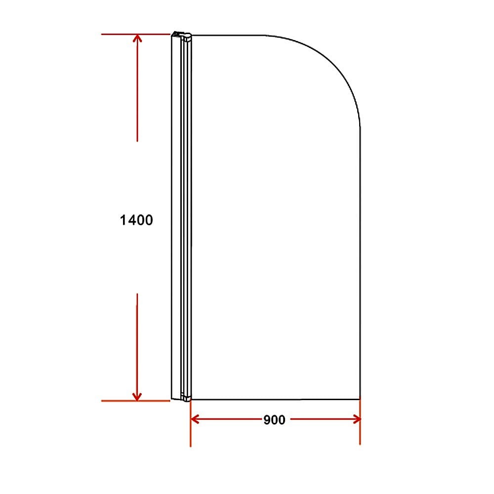 180 Degree Pivot Door 6mm Safety Glass Bath Shower Screen 900x1400mm By Della Francesca