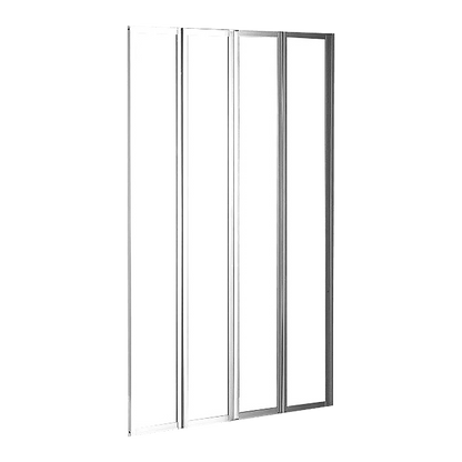 4 Fold Chrome Folding Bath Shower Screen Door Panel 1000 x 1400mm