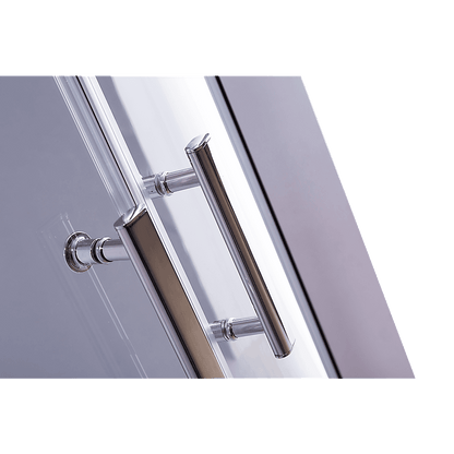 100 x 100cm Chrome Rounded Sliding 6mm Curved Shower Screen with Black Base