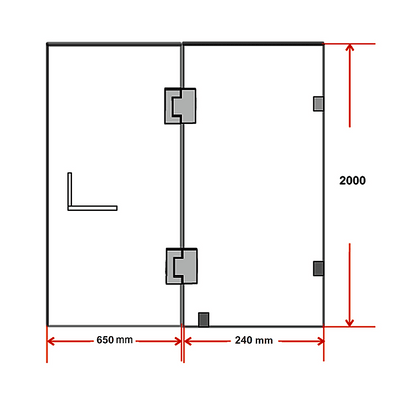 90 x 200cm Wall to Wall Frameless Shower Screen 10mm Glass By Della Francesca
