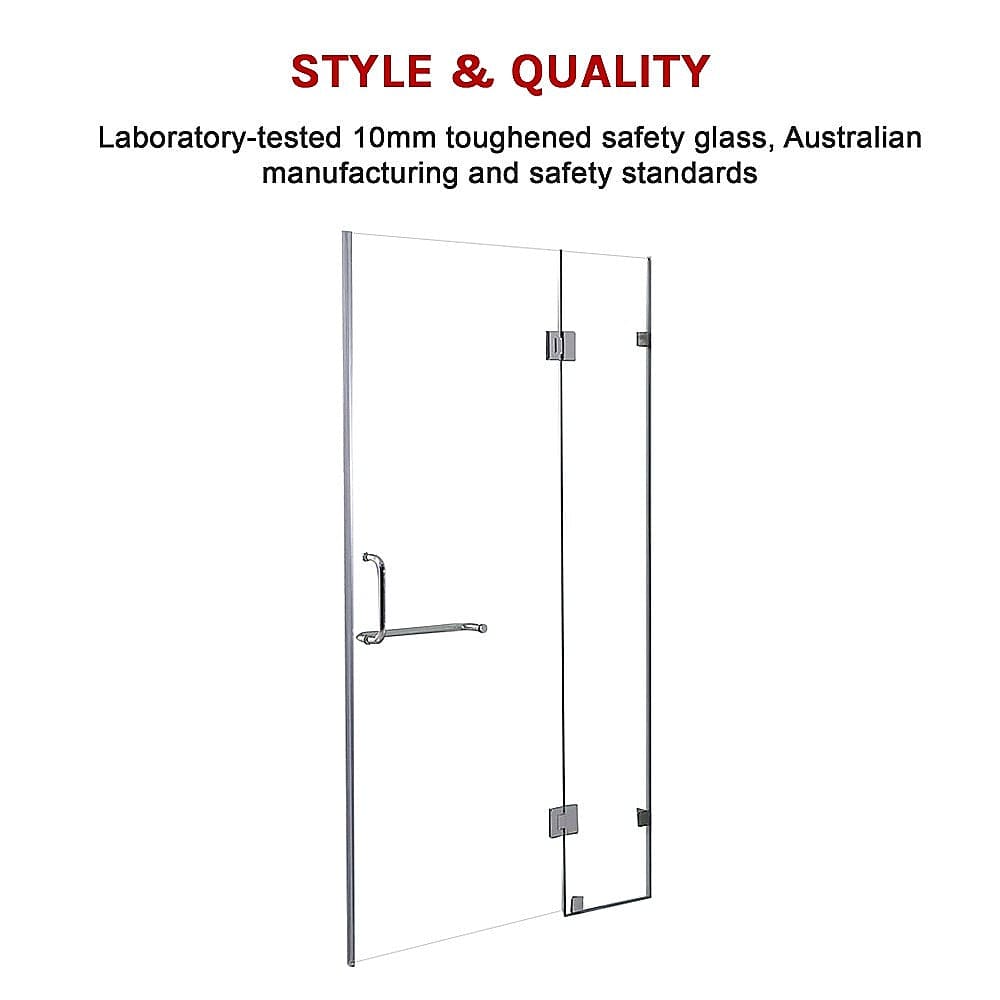 100 x 200cm Wall to Wall Frameless Shower Screen 10mm Glass By Della Francesca