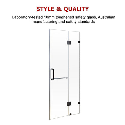 90 x 200cm Wall to Wall Frameless Shower Screen 10mm Glass By Della Francesca