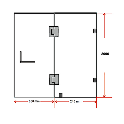 90 x 200cm Wall to Wall Frameless Shower Screen 10mm Glass By Della Francesca