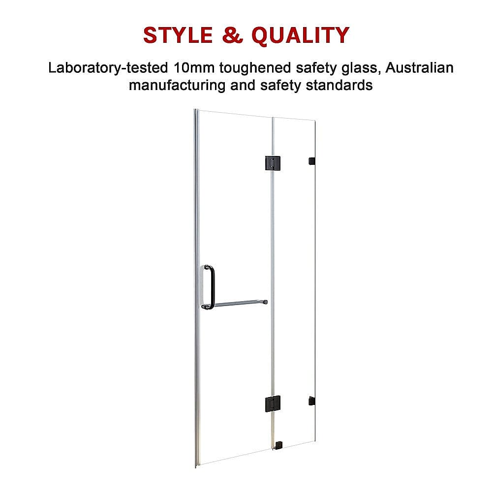 100 x 200cm Wall to Wall Frameless Shower Screen 10mm Glass By Della Francesca