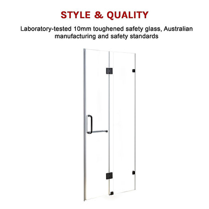 120 x 200cm Wall to Wall Frameless Shower Screen 10mm Glass By Della Francesca