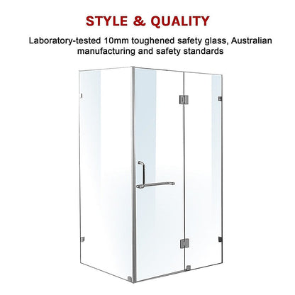 1100 x 900mm Frameless 10mm Glass Shower Screen By Della Francesca