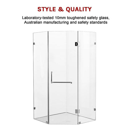 900 x 900mm Frameless 10mm Glass Shower Screen By Della Francesca