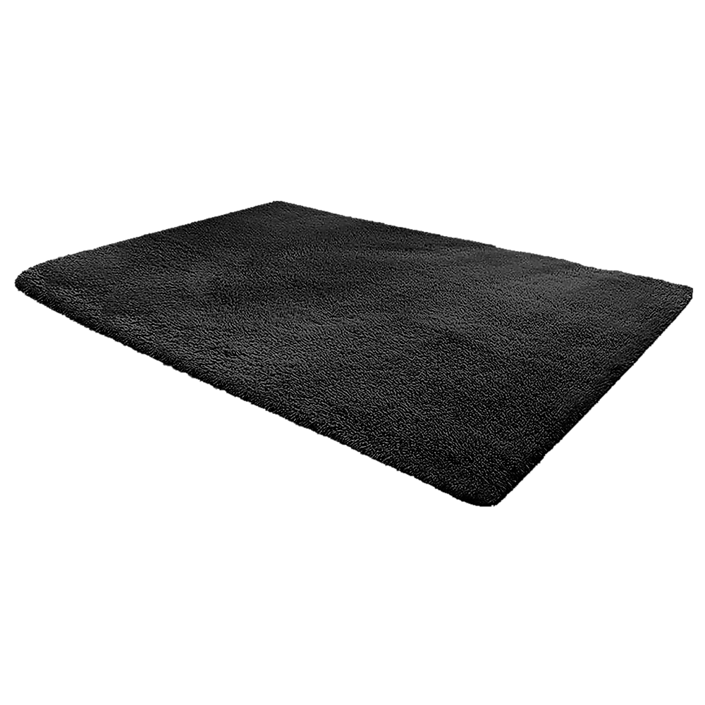 230x200cm Floor Rugs Large Shaggy Rug Area Carpet Bedroom Living Room Mat - Black