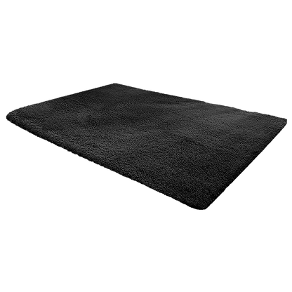 230x200cm Floor Rugs Large Shaggy Rug Area Carpet Bedroom Living Room Mat - Black