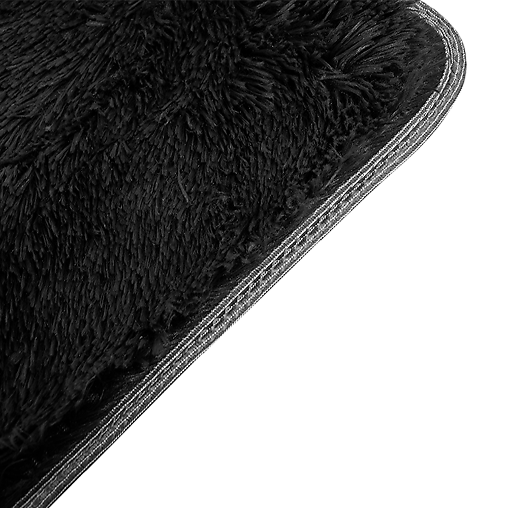 230x200cm Floor Rugs Large Shaggy Rug Area Carpet Bedroom Living Room Mat - Black