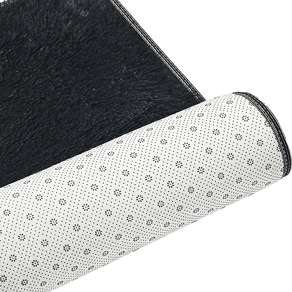 230x200cm Floor Rugs Large Shaggy Rug Area Carpet Bedroom Living Room Mat - Black