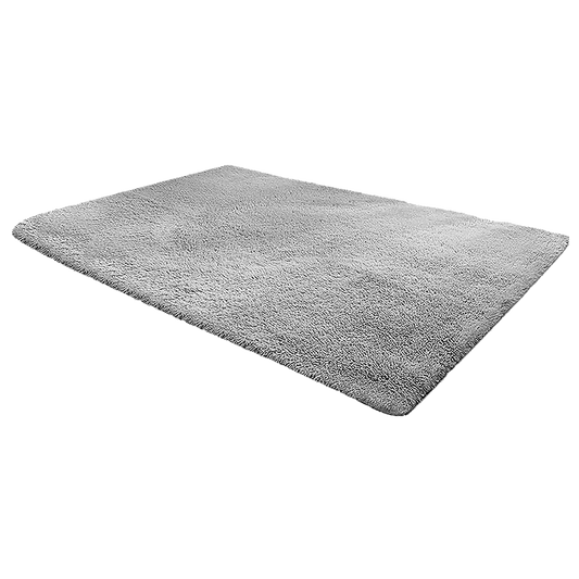 230x200cm Floor Rugs Large Shaggy Rug Area Carpet Bedroom Living Room Mat - Grey
