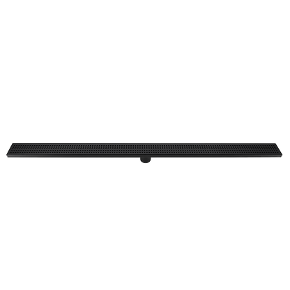 1200mm Bathroom Shower Black Grate Drain w/Centre outlet Floor Waste Square Pattern
