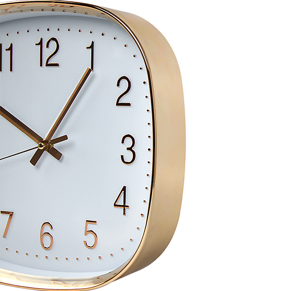 Modern Wall Clock Silent Non-Ticking Quartz Battery Operated Gold