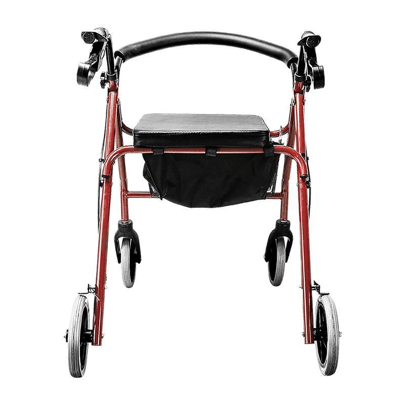 Rollator Walker Walking Frame With Wheels Zimmer Mobility Aids Seat Red