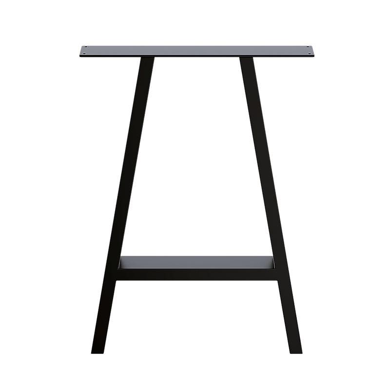 2x Rustic Dining Table Legs Steel Industrial Vintage 71cm - Black