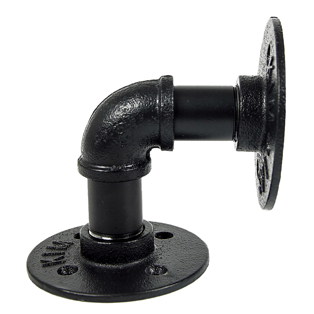 Industrial Black Iron Pipe Bracket Wall Mounted Floating Shelf - Set of 2