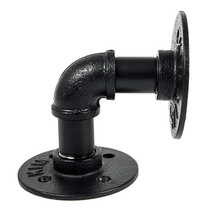 Industrial Black Iron Pipe Bracket Wall Mounted Floating Shelf - Set of 2