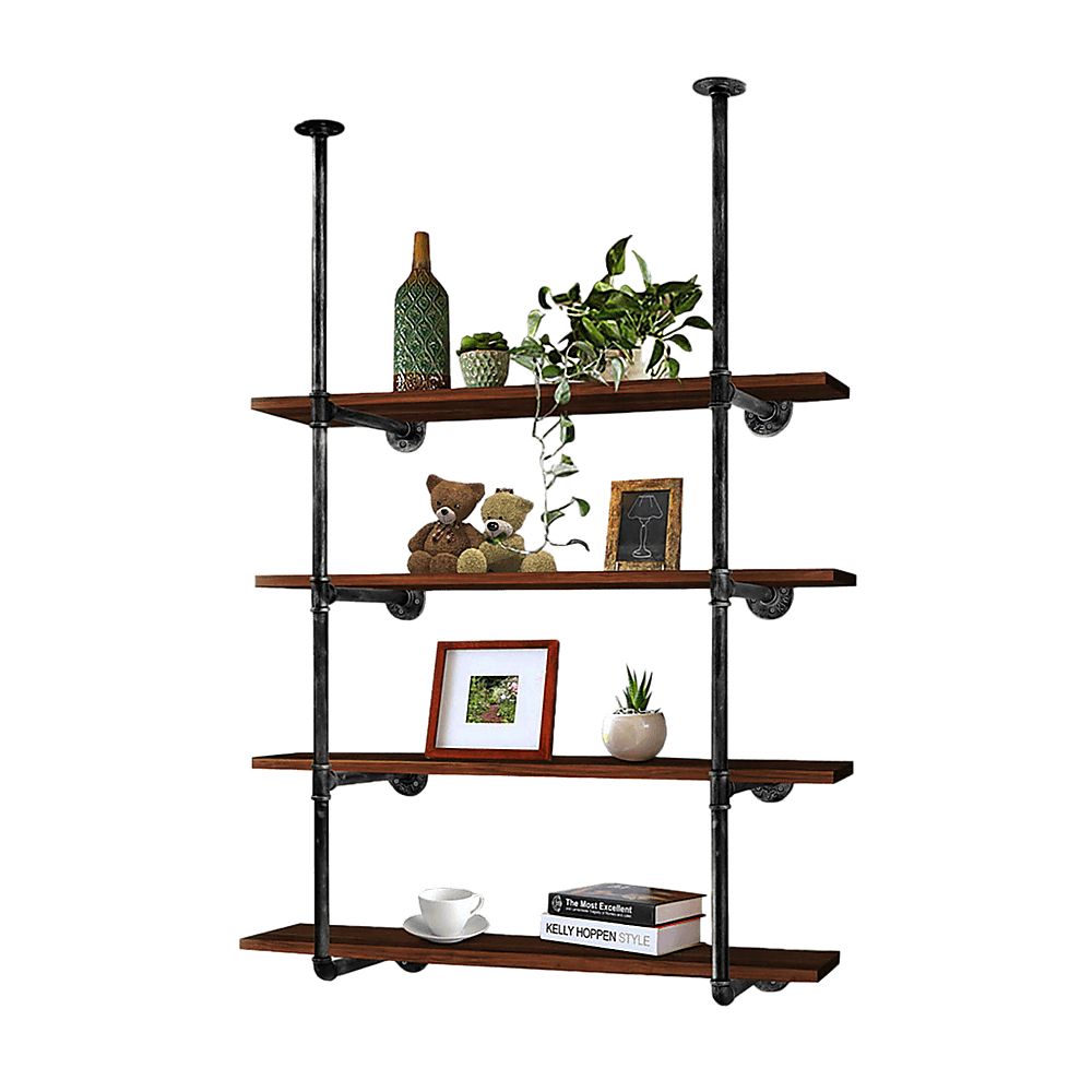 Wall Shelves Display Bookshelf Industrial DIY Pipe Shelf Rustic Brackets