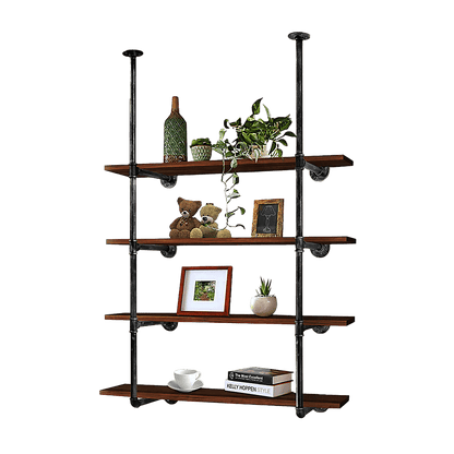 Wall Shelves Display Bookshelf Industrial DIY Pipe Shelf Rustic Brackets