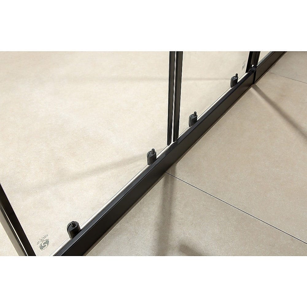 1400-1600mm  Sliding Door Safety Glass Shower Screen Black By Della Francesca