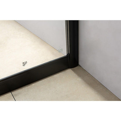 1400-1600mm  Sliding Door Safety Glass Shower Screen Black By Della Francesca
