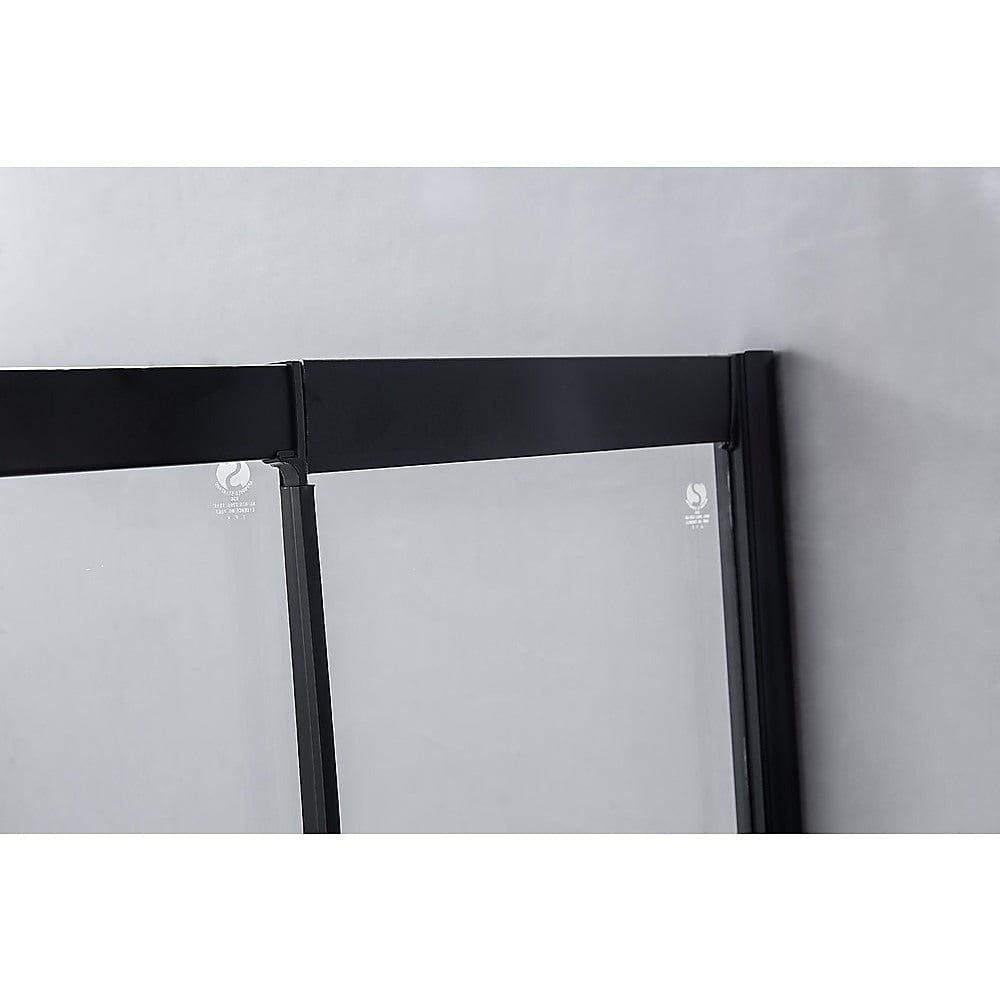 1400-1600mm  Sliding Door Safety Glass Shower Screen Black By Della Francesca