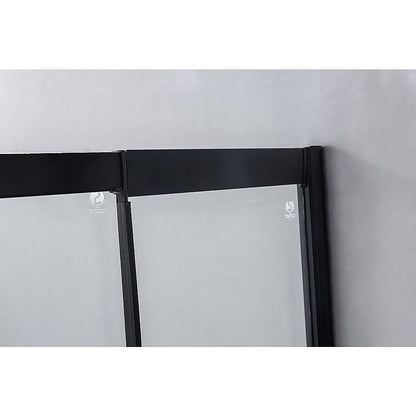 1400-1600mm  Sliding Door Safety Glass Shower Screen Black By Della Francesca