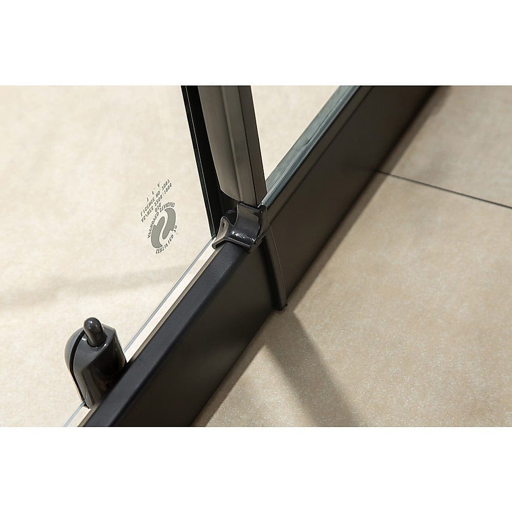 1400-1600mm  Sliding Door Safety Glass Shower Screen Black By Della Francesca