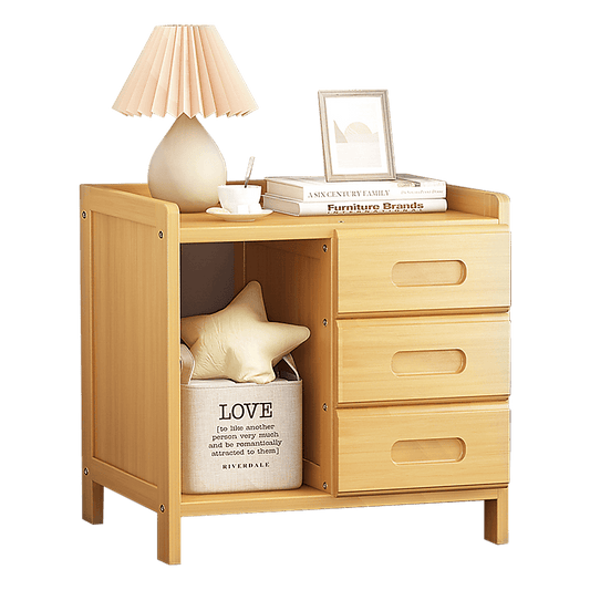 Bamboo Bedside Table Nightstand Storage Bedroom Sofa Side Stand