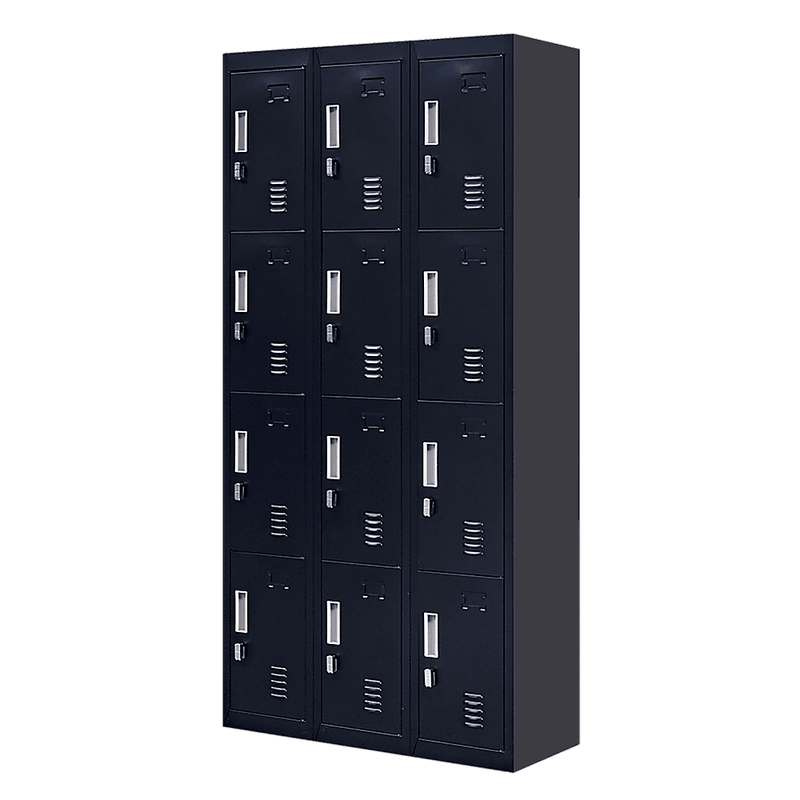 12-Door Locker for Office Gym Shed School Home Storage - Padlock-operated