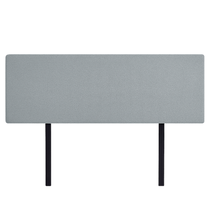 Linen Fabric King Bed Deluxe Headboard Bedhead - Stone Grey
