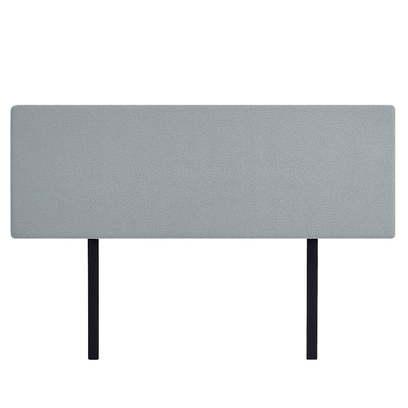 Linen Fabric King Bed Deluxe Headboard Bedhead - Stone Grey
