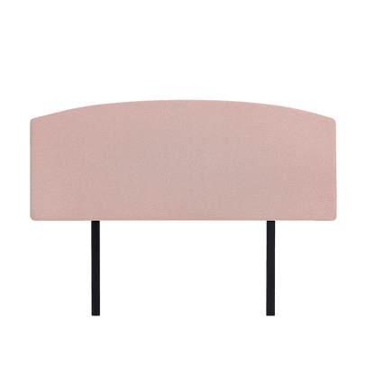 Linen Fabric Double Bed Curved Headboard Bedhead - Pale Pink