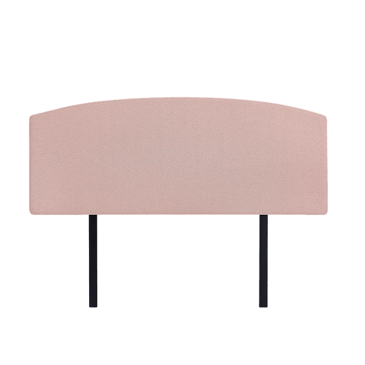 Linen Fabric Double Bed Curved Headboard Bedhead - Pale Pink