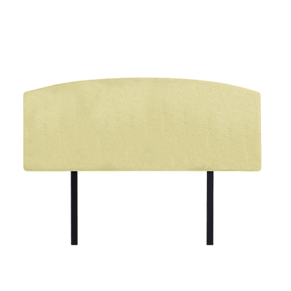 Linen Fabric Double Bed Curved Headboard Bedhead - Sulfur Yellow