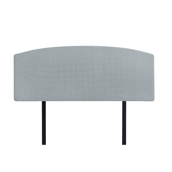 Linen Fabric Double Bed Curved Headboard Bedhead - Stone Grey