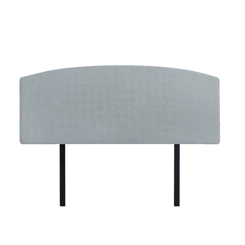 Linen Fabric Double Bed Curved Headboard Bedhead - Stone Grey