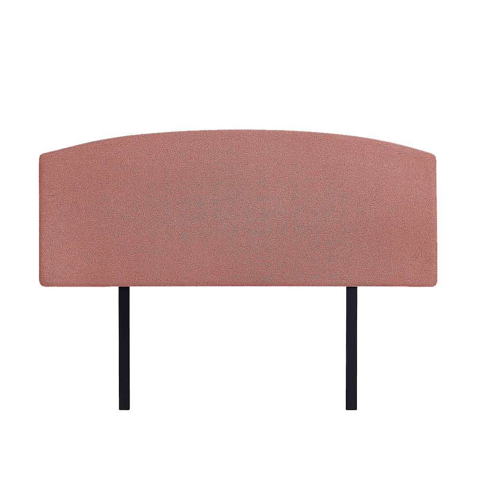 Linen Fabric Queen Bed Curved Headboard Bedhead - Pearl Copper Brown