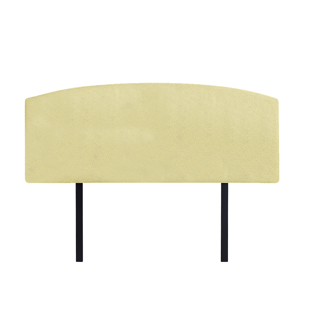 Linen Fabric Queen Bed Curved Headboard Bedhead - Sulfur Yellow