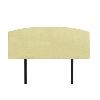 Linen Fabric Queen Bed Curved Headboard Bedhead - Sulfur Yellow