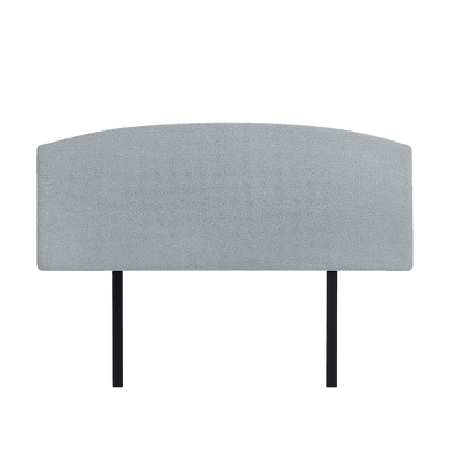 Linen Fabric Queen Bed Curved Headboard Bedhead - Stone Grey