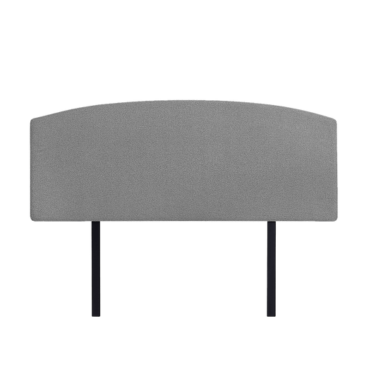 Linen Fabric Queen Bed Curved Headboard Bedhead - Night Ash