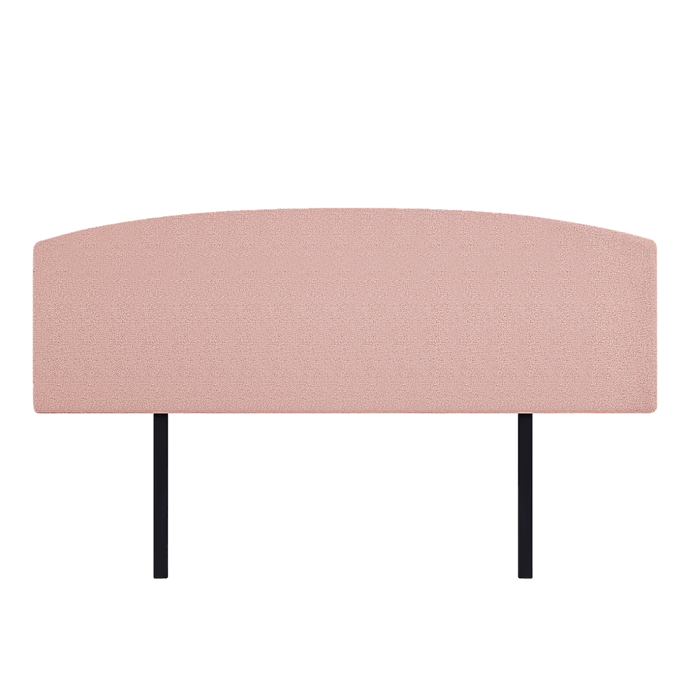 Linen Fabric King Bed Curved Headboard Bedhead - Pale Pink