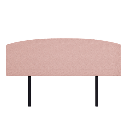 Linen Fabric King Bed Curved Headboard Bedhead - Pale Pink