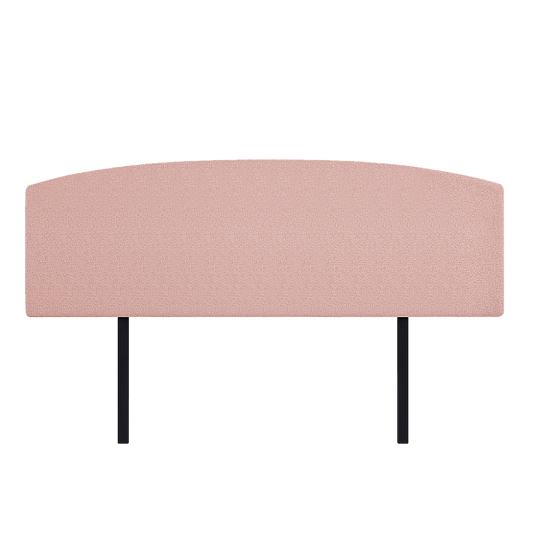 Linen Fabric King Bed Curved Headboard Bedhead - Pale Pink