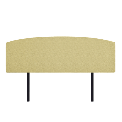 Linen Fabric King Bed Curved Headboard Bedhead - Sulfur Yellow